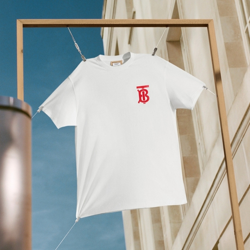 BURBERRY White B Series Monogram Limited Edition Crewneck Tee. Unisex. Small.